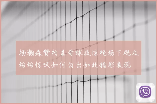 杨瀚森赞约基奇球技惊艳场下观众纷纷惊叹如何打出如此精彩表现